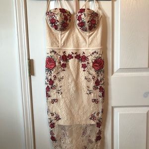 Bebe floral bustier dress